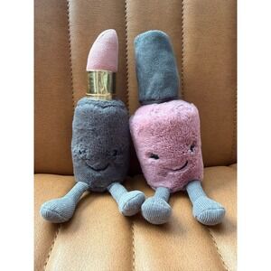 Jellycat Amuseable Kooky Lipstick and Nail Polish Plush Retired Set Decor 7"